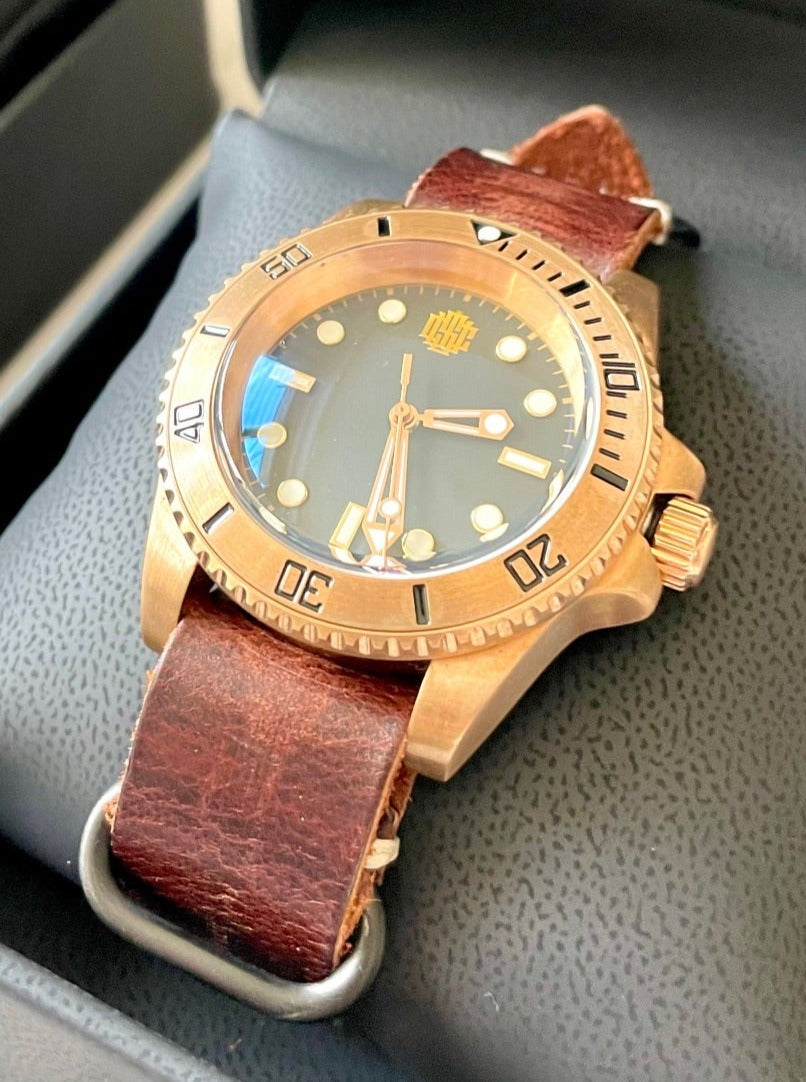 Bronze + Distressed Leather NATO